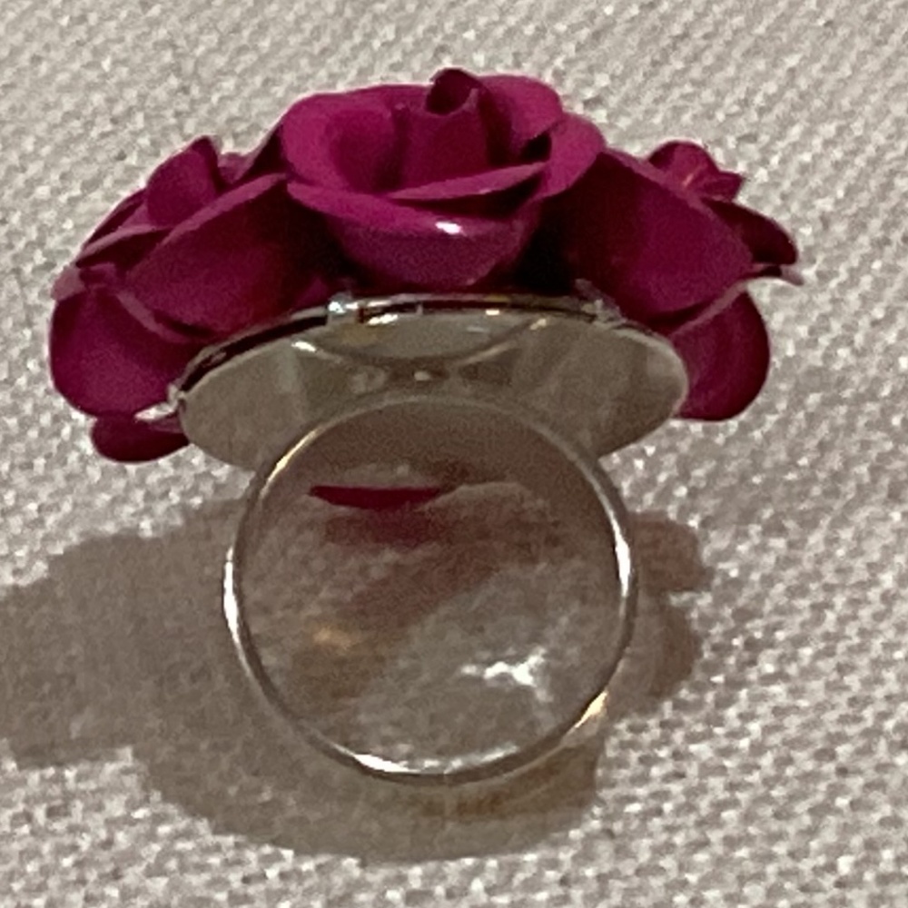 Pink Roses Statement Ring - Picture 8 of 8